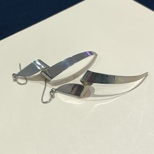 Modern Silver Drop Earrings